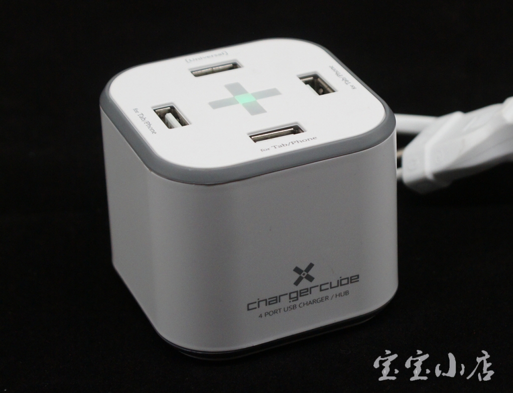 欧陆通bliss Charger Cube 4口充电立方体四口集线器(带电源)高速扩展Hub集线器一拖四充电器电脑BC1.2快充