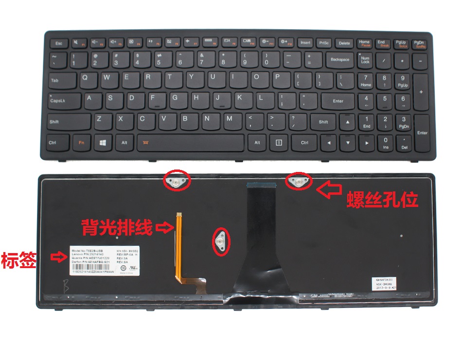 25214140 NSK-BMGBQ 联想 IdeaPad Lenovo G500S G505S G510S S510 S510P Z501键盘