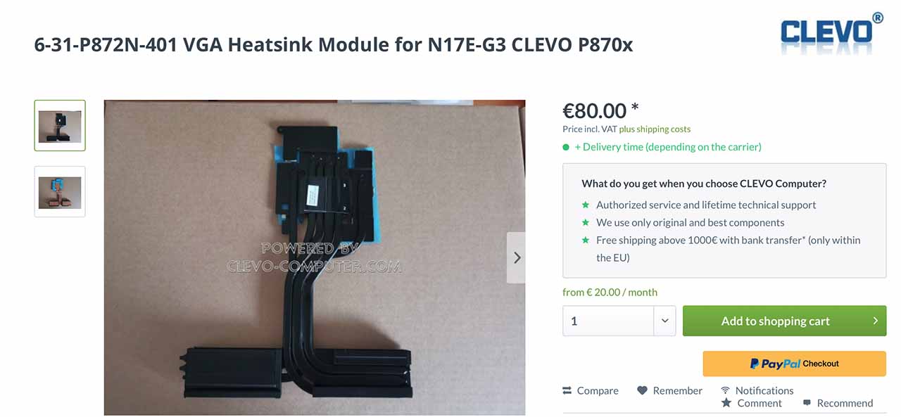 蓝天CLEVO P870DM2 P870DM3 P870KM P870TM-G 散热模组 铜管 6-31-P872N-401 CPU Cooling Heatsink VGA Heatsink Module for N17E-G3 CLEVO P870x