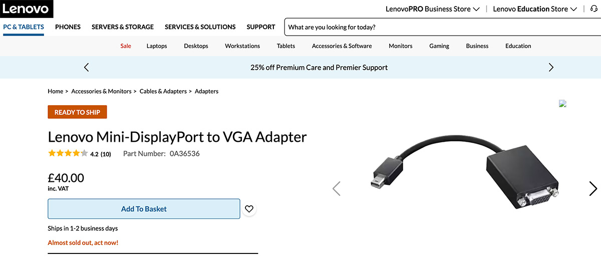 联想 Mini-DisplayPort 转 VGA 适配器 拆解报告 0A36536 FRU:03X6865 1920 x 1200 60Hz PTN3393 与Thunderbolt 向前兼容